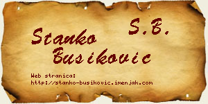 Stanko Bušiković vizit kartica